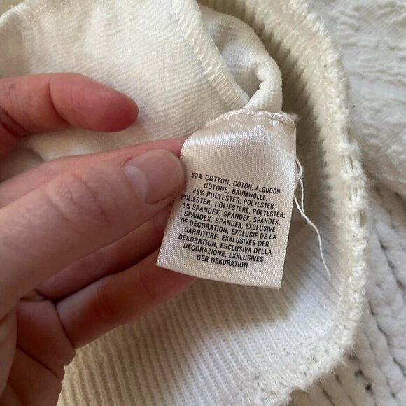 Anthropologie Moth White Jacquard Quilted Zip-Up Jacket - Size Medium - Picture 7 of 7